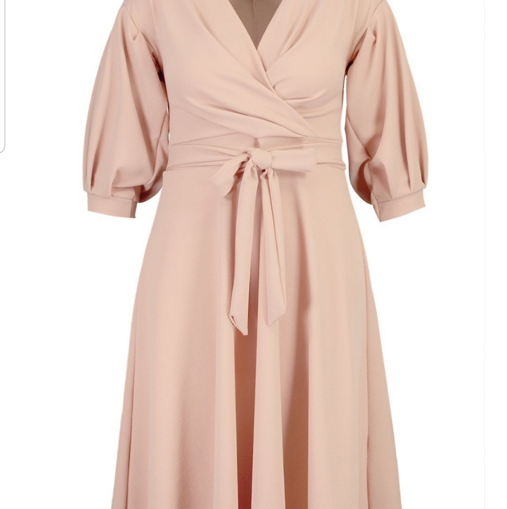 Plus Off the shoulder wrap midi dress - Picture 3 of 3